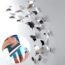 48 Pieces Butterfly Wall Decor 3D Mirror Butterfly Wall Stickers Butterfly Party Decorations for Home Nursery Classroom Kids Bedroom Bathroom Living Room Decor (Silver)