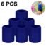 6 Pieces Wrist Sweatbands Sports Wristbands for Football Basketball, Running Athletic Sports (Navy)