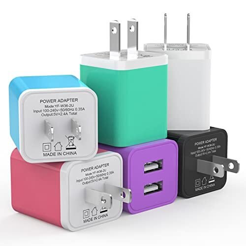 iGENJUN – Paquete de 6 cargadores de pared USB de 2.4 A