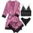 SOLY HUX Men's Silk Bathrobes Long Sleeve Satin Kimono Robe with Shorts Sleepwear Set Apricot M