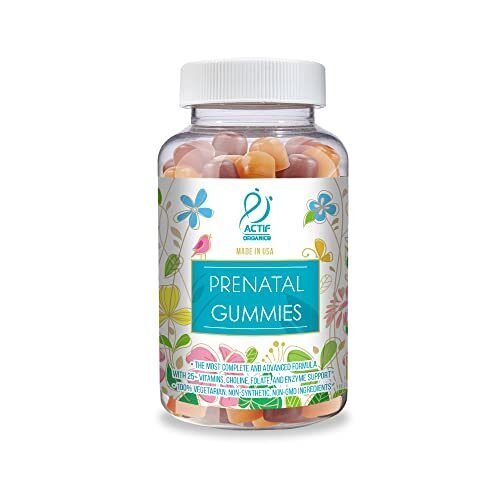 Actif Gomitas prenatales orgánicas con más de 25 vitaminas orgánicas y mezcla de hierbas orgánicas