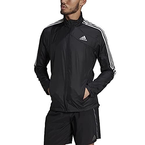 Adidas – Chaqueta Marathon para hombre con 3 rayas