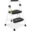 2 Step Ladder, SocTone Folding Step Stool for Adults & Kids, with Handle, Wide Anti-Slip Pedal, Lightweight, Multi-Use for Household and Kitchen, 500lbs Capacity Small Step Stool, White