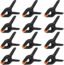12 Pack Spring Clamps, 3.5inch Plastic Clips, Small Backdrop Clips, Clamps Heavy Duty, Spring Clips for Crafts, Backdrop Stand, Woodworking, Photography Studios (Black)