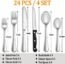 24 Pcs Silverware Set with Steak Knives Service for 4,Stainless Steel Flatware Set,Mirror Polished Cutlery Utensil Set,Home Kitchen Eating Tableware Set,Include Fork Knife Spoon Set,Dishwasher Safe