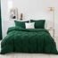 3 Pieces Bedding Duvet Cover Set, Pinch Pleated Queen Duvet Cover, Pintuck Comforter Quilt Cover with 2 Pillow Shams-Pink