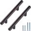 30 Pack Bronze Solid Cabinet Handles Drawer Pulls, 5.38-inch/136mm Length (3-inch Hole Center) Door Handle (1/2-inch Diameter) Kitchen Stainless Steel Cabinet Hardware Handle, Oil-Rubbed Bronze