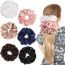 6PCS Hair Scrunchies Satin SilkRabbit Bunny Ear Bow Bowknot Scrunchie Bobbles Elastic Hair Ties Bands Ponytail Holder for Women Accessories