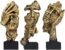 aboxoo Thinker Statue, Silence is Gold Abstract Art Figurine, Modern Home Resin Sculptures Decorative Objects Piano Desktop Decor for Creative Room Home, Office Study (Gold)