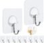 Adhesive Hooks, VIS'V Black Adhesive Bathroom Shower Wall Towel Hooks Heavy Duty Waterproof Stainless Steel Kitchen Self Adhesive Sticky Hooks for Towel Robe Loofah Washcloth Coat - 4 Pcs