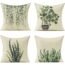 All Smiles Green Plants Summmer Outdoor Throw Pillow Covers for Patio Furniture Garden Bench Porch Spring Green Decorative Cushion Cases Home Decor 16x16 Set of 4 Couch Sofa