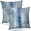 Alricc Set of 2 Turquoise and Grey Art Artwork Contemporary Decorative Gray Home Decorative Throw Pillow Covers Cushion Covers for Bedroom Sofa Living Room 18X18 Inches