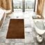 Aspen Design Machine Washable Kitchen & Bathroom Mat, Stripes Design Taupe Color Medium Size Slip Resistant Backing 32inchx32inch Stripes-Taupe-Medium 0