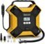 AstroAI Air Compressor Tire Inflator Portable Air Pump for Car Tires, 12V DC Integrated Metal Structure Tire Pump 160PSI with LED Light for Cars, Bicycles, Motorcycles, and Other Inflatables(Yellow)