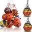 Skyouths Ball Storage, 3Pcs Ball Bag Net, 1 Large Mesh Net Bag For 15 Balls, 2 Small Mesh Drawstring Bag For Single Ball, Durable Gym Sports Equipment Bag For Basketball, Football, Soccer, Volleyball.