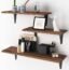 Wallniture Toledo Floating Bookshelf Set of 3, Wood Floating Shelves for Wall Storage, 36