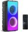 Bluetooth Speaker, 60W (80W Peak) Portable Wireless Speaker with LED Colorful Lights, Double Subwoofer Heavy Bass, FM Radio, Loud Speaker for Home Outdoor Party Camping