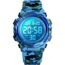 Boys Watch Digital Sports 50M Waterproof Watches Boys Girls Children Analog Quartz Wristwatch with Alarm - Camo Blue