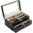 CO-Z Sunglasses Organizer for Women Men, Multiple Eyeglasses Eyewear Display Case, Leather Multi Sunglasses Jewelry Collection Holder with Drawer, Sunglass Glasses Storage Box with 12 Compartments