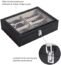 CO-Z Sunglasses Organizer for Women Men, Multiple Eyeglasses Eyewear Display Case, Leather Multi Sunglasses Jewelry Collection Holder with Drawer, Sunglass Glasses Storage Box with 12 Compartments