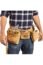 Nut Hugger Mens 12-Pocket Suede Leather Tool Belt and Work Apron - 2 Hammer Loops and Adjustable Waist Belt - For Woodworkers, Framers, Contractors, Plumbers, Welders Contractors on Construction Sites