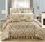 Chic Home 9 Piece Aubrey Decorator Upholstery Comforter Set and Pillows Ensemble, Queen, Beige