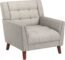Christopher Knight Home Evelyn Mid Century Modern Fabric Arm Chair, Dark Gray, Walnut