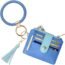 COOLANS Wristlet Bracelet Keychain Pocket Credit Card Holder Leather Purse Tassel Keychain Bangle Key Ring for Women