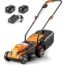 LawnMaster CLM2413A Cordless 13-Inch Lawn Mower 24V Max with 2X4.0Ah Battery and a Charger