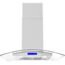 COSMO 668ICS900 36 in. Island Range Hood with 380 CFM, 3 Speeds, Ducted, Permanent Filters, Soft Touch Controls, LED Lights, Curved Glass Hood in Stainless Steel