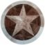 Cowhides Rug Leather Star Cow Hide Patchwork Area Round Carpet 40'' Brown Light