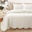 Cozy Line Home Fashions Victorian Medallion Solid Ivory Embossed 100 % Cotton Bedding Quilt Set,Coverlet,Bedspread Set,for Bedroom/Guest Room (Blantyre - Ivory, King - 3 Piece)