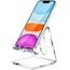 Crpich Acrylic Cell Phone Stand, Portable Phone Holder, Clear Phone Stand for Desk, Compatible with Phone 13 12 Pro Max Mini 11 Xr 8 Plus SE, Switch, Android Smartphone, Pad, Tablet, Desk Accessories
