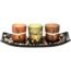 Dawhud Direct Decorative Votive Candle Holders, Vintage Decor Flameless Natural Candlescape Set, 3 LED Tea Light Candles, Rocks and Tray (Natural Earth Tones)
