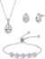 DHQH 3 Pack Cubic Zirconia Bridal Jewelry Sets for Wedding, Crystal Necklace Dangle Earring Bracelet Jewelry Sets for Women, Prom Costume Jewelry Gifts