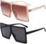 Dollger Oversized Square Sunglasses for Women Big Large Wide Fashion Shades for Men 100% UV Protection Unisex Brown