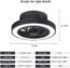 DUJAHMLAND Flush Mount Ceiling Fan with Lights ,16inch Bladeless Low Profile Ceiling Light with Remote Control,3 Colors 7 Blades 6 Gear Wind Flush Mount Bedroom Ceiling Fan(16inch, Black)