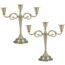 Dyna-Living Candelabra Candle Holders 3-arms Gold Candlestick Holder Metal Candelabra for Table Tall Candles Decorative Candle Holder Stand for Church, Wedding, Party