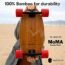 Eggboards Mini Longboard The Original - Bamboo Wood Cruiser Skateboard for Adults and Kids. Easy to Carry, Smooth to Ride