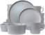 Elama Luxmatte Contemporary Dinnerware Set, 20 Piece, Dark Grey
