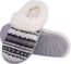 Evshine Warm Knit House Slippers for Women Comfy Fleece Lined Winter Slippers with Memory Foam and Indoor Outdoor Soles