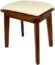 famobay Vanity Stool, Natural Wood Framed Dark Grey Fabric Padded Cushioned Makeup Seat with Solid Wood Legs, Comfortable Piano Natural darkgrey