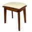 famobay Vanity Stool, Natural Wood Framed Dark Grey Fabric Padded Cushioned Makeup Seat with Solid Wood Legs, Comfortable Piano Natural darkgrey