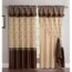Fancy Collection Embroidery Curtain Set 1 Panel Drapes with Backing & Valance New (Brown)