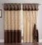 Fancy Collection Embroidery Curtain Set 1 Panel Drapes with Backing & Valance New (Brown)