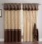 Fancy Collection Embroidery Curtain Set 1 Panel Drapes with Backing & Valance New (Brown)