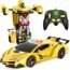 Febyhim Remote Control Car, Transform Robot RC Car with One-Button Transforming 360 Degree Rotation Drifting, 1:18 Scale Police Car Ideal Xmas and Birthday Gift Toys for 5+ Year Old Boys/Girls