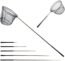 Fishing Landing Net with Aluminum Telescoping Pole Long Handle,Rubber Coated Nylon Mesh,for Steelhead,Salmon,Fly,Kayak,Catfish,Bass,Trout,for Easy Catch & Release,Extend to 75 Inches (B)