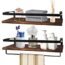 Laerjin 17 Inch Floating Shelves Wall Mounted, Set of 3 Rustic Wood Wall Shelves, Modern Rustic Style, Wall Mounted Display Shelves, Natural Wood