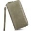 FT Funtor Wristlet Wallet for Women, Ladies Zip around Wallet PU Vegan Leather Clutch Bifold Long Purse Phone Card Holder Organizer Green